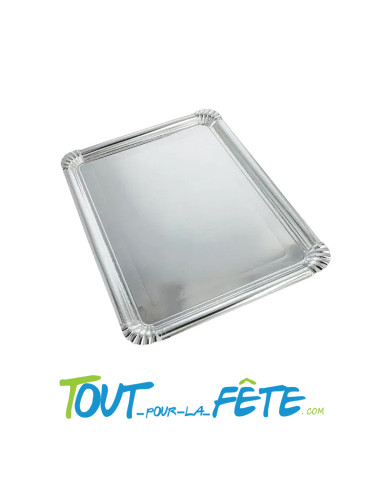 Plateau argent  en carton 29x20 cm