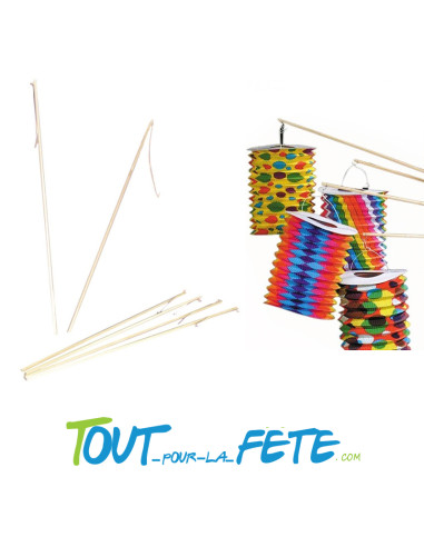 Lot de 12 portes lampions en bambou 50cm