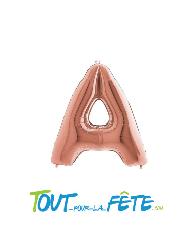Ballon lettre aluminium 102 cm ROSE GOLD Air / Hélium