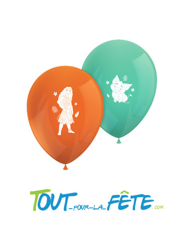 8 ballons en latex Vaiana 30 cm
