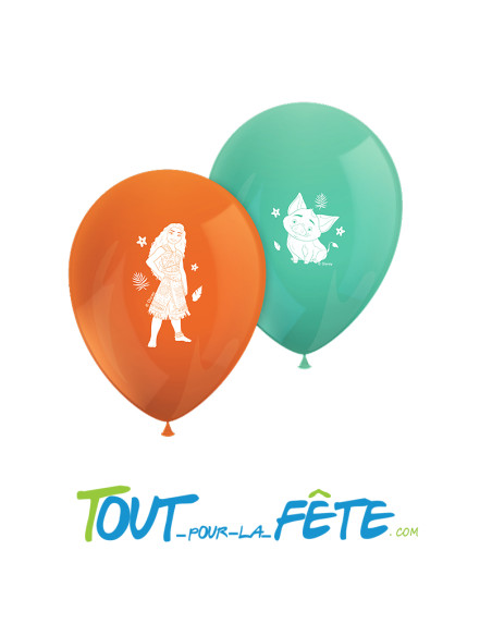 8 ballons en latex Vaiana 30 cm
