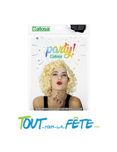 Perruque bouclée courte blonde 2