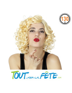 Perruque bouclée courte blonde