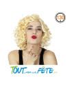 Perruque bouclée courte blonde