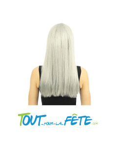 Perruque Longue Raide gris 60 cm 2
