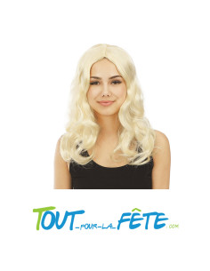 Perruque longue bouclée blonde naturelle volume glamour...