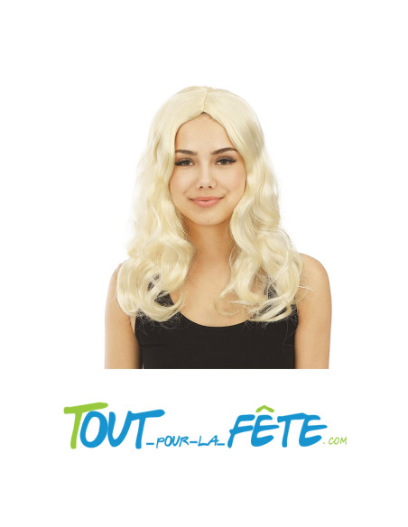 Perruque longue bouclée blonde naturelle volume glamour et effet réaliste