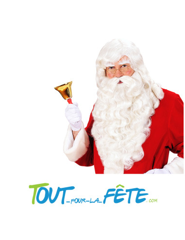 Perruque et barbe de Père-Noel luxe