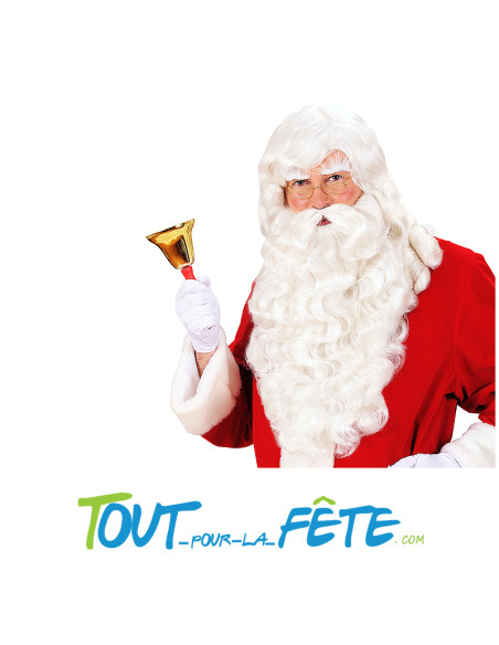 Perruque et barbe de Père-Noel luxe
