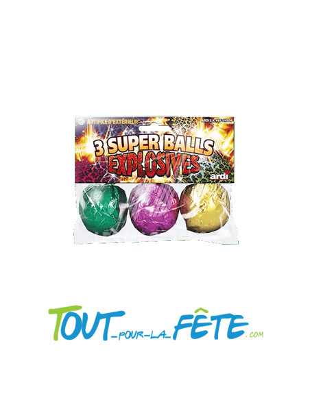 Lot de 3 superballs explosives
