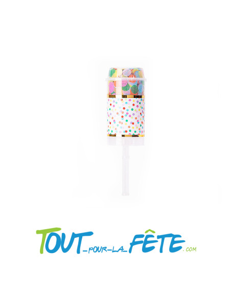 Canon a confettis poussoir couleur pastel