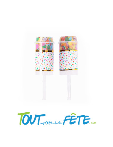 Canon a confettis poussoir couleur pastel