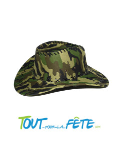 Chapeau de Cowboy ou Cowgirl en suédine couleur militaire