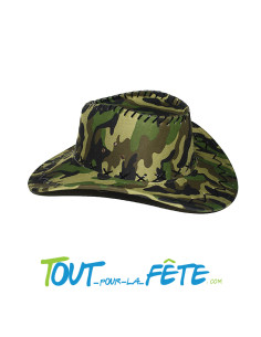 Chapeau de Cowboy ou Cowgirl en suédine couleur militaire 2