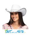Chapeau de cowboy paillette blanc