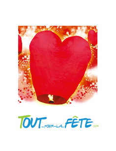 Lanterne celeste coeur rouge