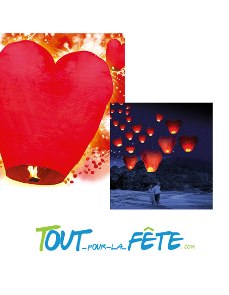 Lanterne celeste coeur rouge