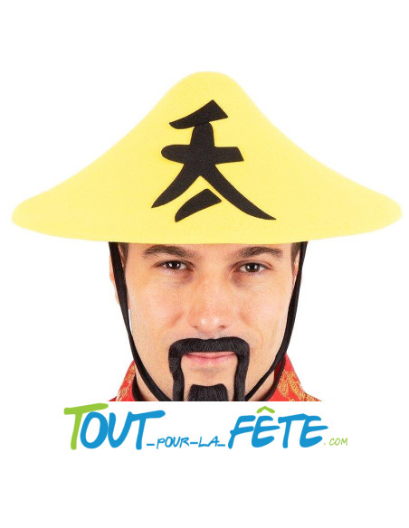 Chapeau chinois jaune en feutrine
