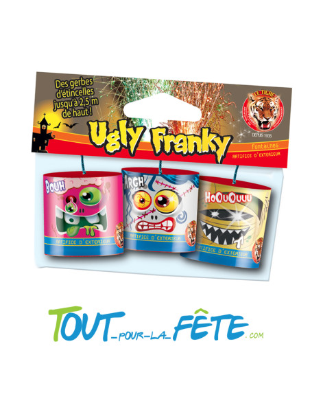 Lot de 3 artifices ugly freaky ( argent - crépitant - or )