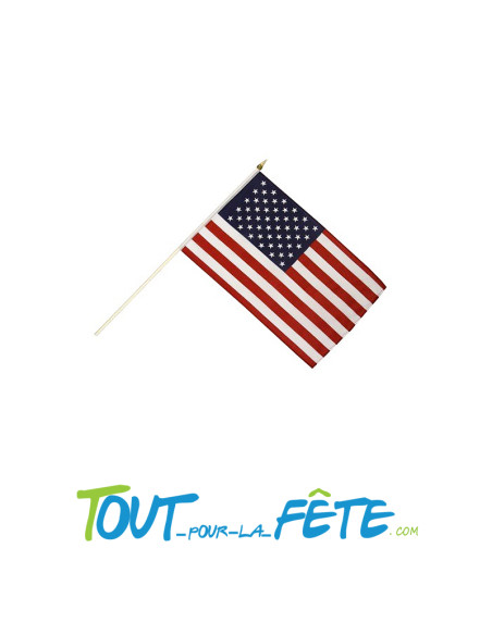 Lot de 12 petits drapeaux USA 15cm x 22cm