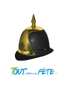 Casque a pointe police prussienne noir et or