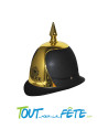 Casque a pointe police prussienne noir et or