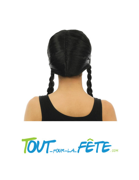Perruque avec tresse noir