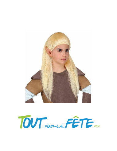 Perruque d'elfe legolas blond taille enfant