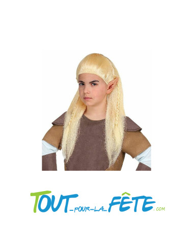 Perruque d'elfe legolas blond taille enfant