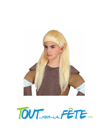 Perruque d'elfe legolas blond taille enfant