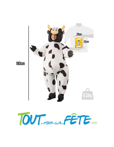 Costume auto gonflable vache hilarant et démesuré !