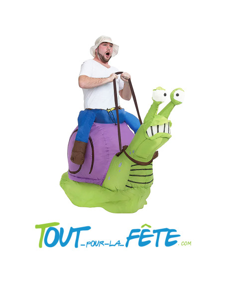 Costume auto gonflable monture escargot hilarant et démesuré !