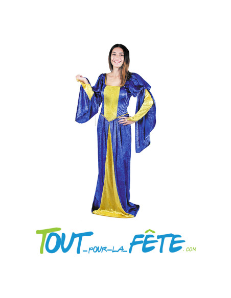 Déguisement Médiévale Bleu et Or Adulte Taille M/L