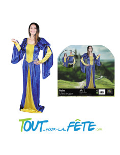 Déguisement Médiévale Bleu et Or Adulte Taille M/L 2