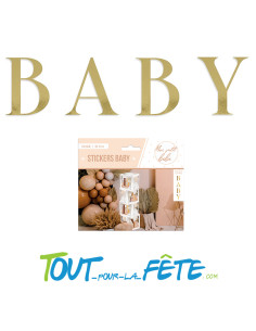 Stickers BABY doré 15cm ( contient 4 lettres ) 2