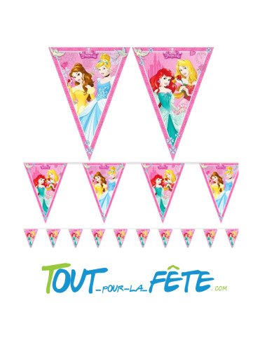 Guirlande de drapeaux Princesses Disney © 2.3 mètres