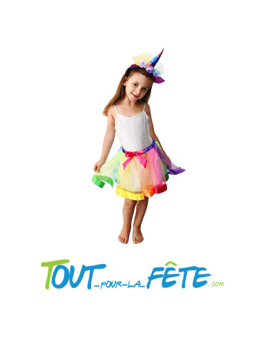 Costume licorne - enfant - arc en ciel