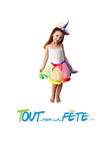 Costume licorne - enfant - arc en ciel