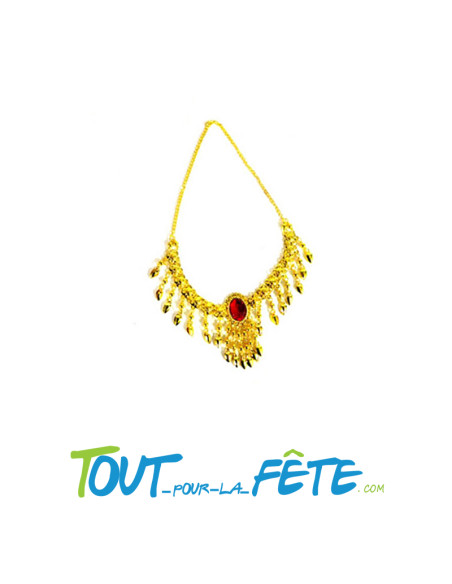 Collier égyptien doré avec rubis