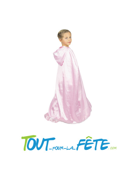 Cape de princesse rose taille enfant 6-12 ans