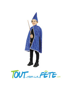 Cape et chapeau de magicien luxe ( 4 - 12 ans )