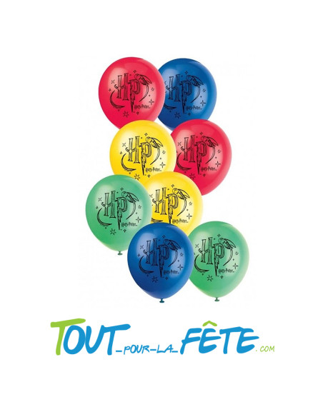 Lot de 8 ballons multicolores 30cm Harry Potter