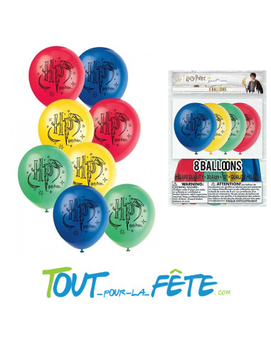 Lot de 8 ballons multicolores 30cm Harry Potter