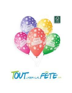 Lot de 5 ballons joyeux anniversaire multicolore
