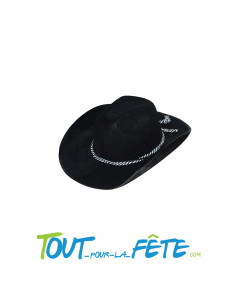 Chapeau de Cowboy ou Cowgirl en suédine couleur noir pour enfant