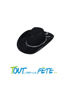 Chapeau de Cowboy ou Cowgirl en suédine couleur noir pour enfant 2