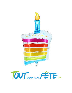 Ballon aluminium Part de Gâteau d'anniversaire 107cm