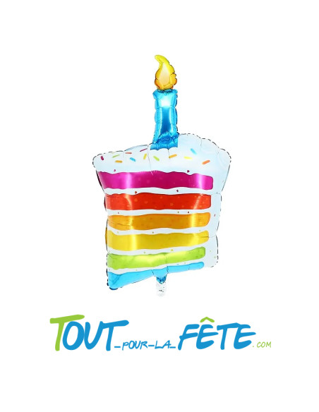Ballon aluminium Part de Gâteau d'anniversaire 107cm