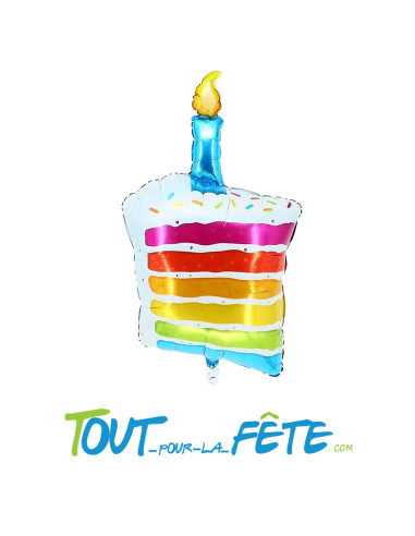 Ballon aluminium Part de Gâteau d'anniversaire 107cm