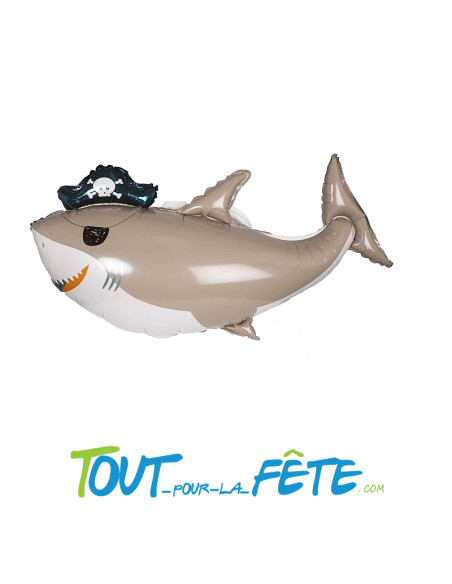 Ballon aluminium requin pirate 81 cm